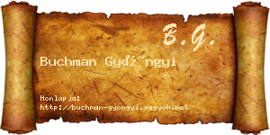 Buchman Gyöngyi névjegykártya